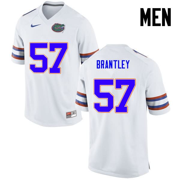 NCAA Florida Gators Caleb Brantley Men's #57 Nike White Stitched Authentic College Football Jersey BDP0464QT